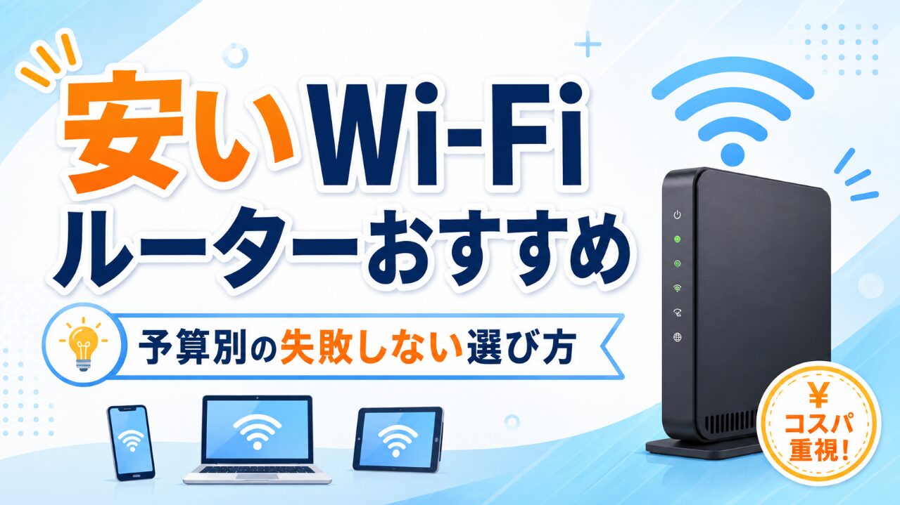 安いWi-Fiルーターのおすすめと、予算別の失敗しない選び方を紹介するアイキャッチ画像