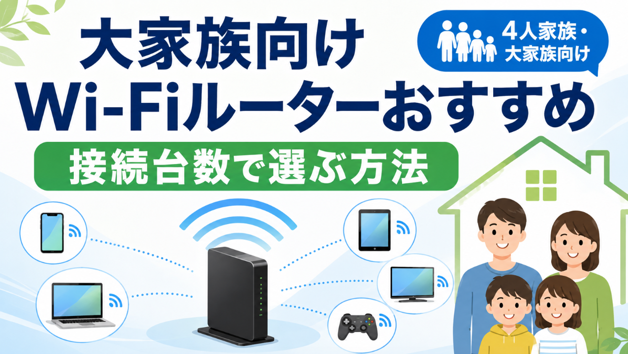 大家族向けWi-Fiルーターをスマホ・パソコン・テレビ・ゲーム機などの接続台数で選ぶ方法