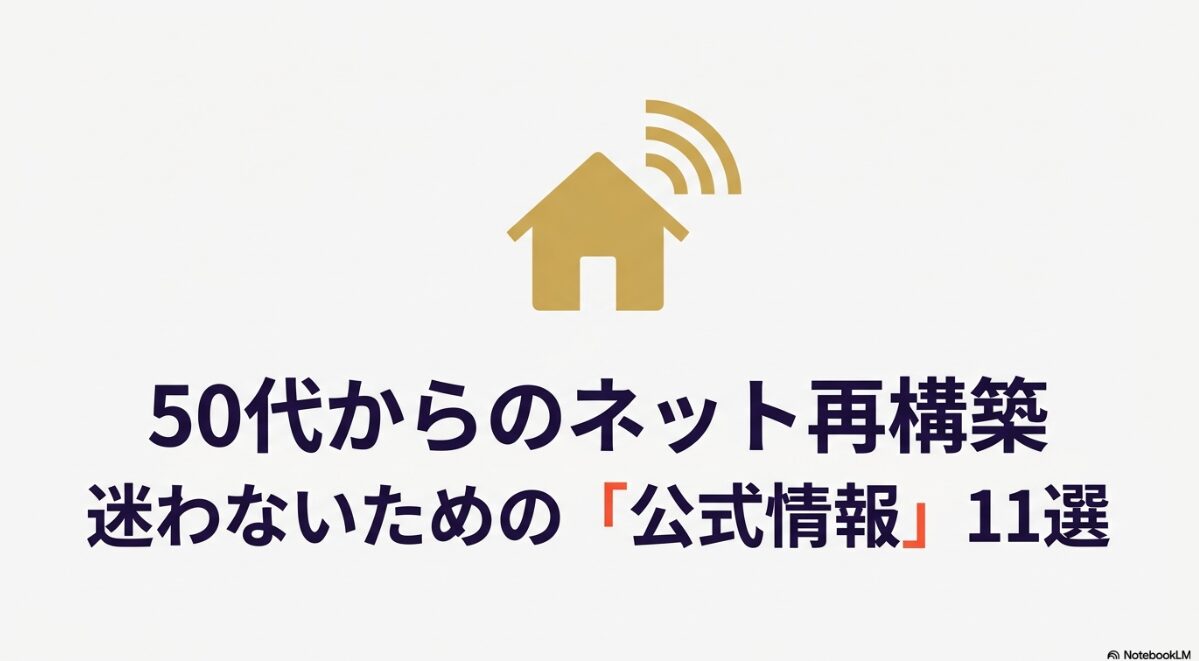 50代からのネット環境見直しに役立つ公式情報11選のタイトルスライド