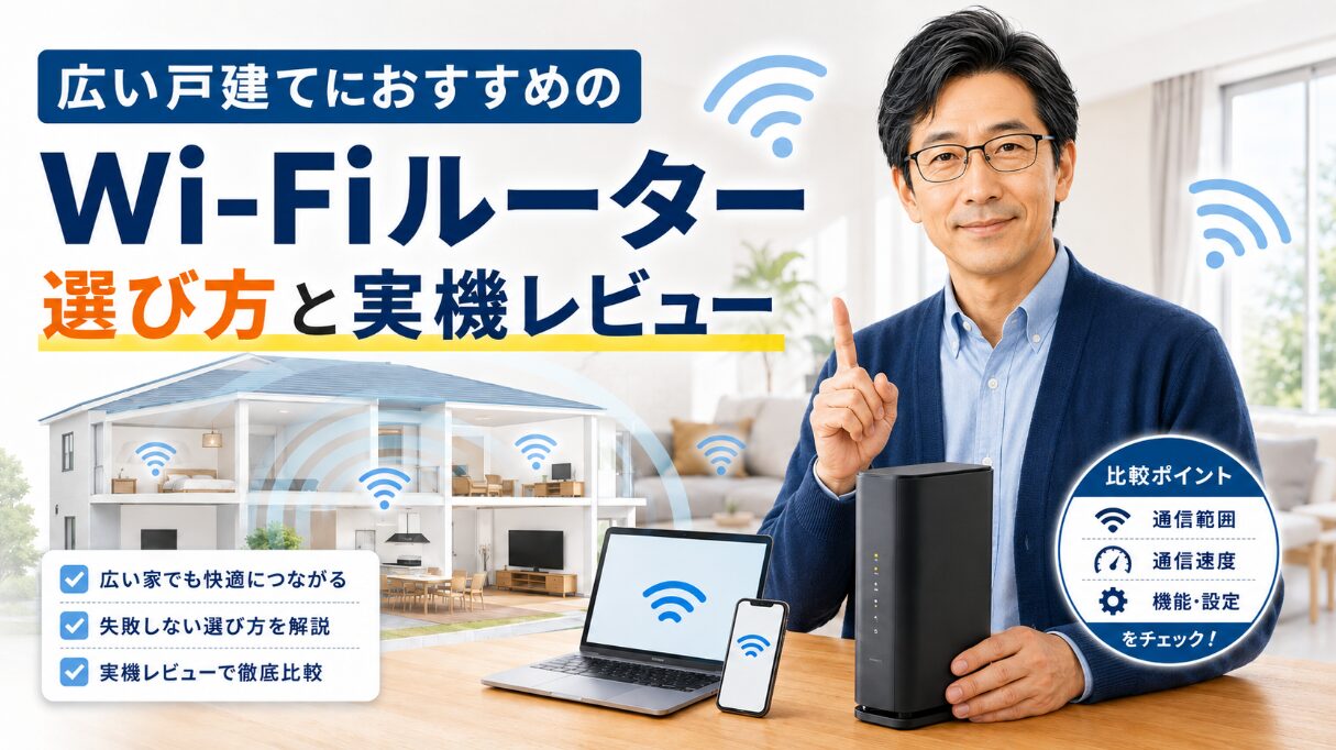 広い戸建てにおすすめのWi-Fiルーターの選び方と実機レビューを解説する家ネット再構築のジュン